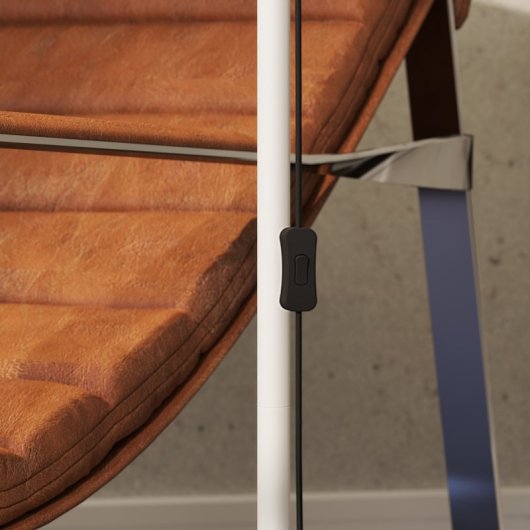 Homcom Lámpara De Pie Led Con Altura Ajustable Pantalla Blanco Y Dorado