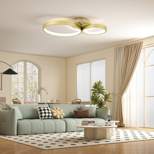 Homcom Lámpara De Techo Led 40w 3000 K/4000 K/6500 K Dorado