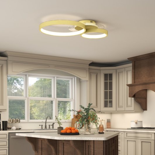 Homcom Lámpara De Techo Led 40w 3000 K/4000 K/6500 K Dorado