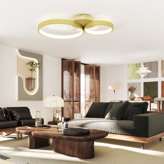 Homcom Lámpara De Techo Led 40w 3000 K/4000 K/6500 K Dorado
