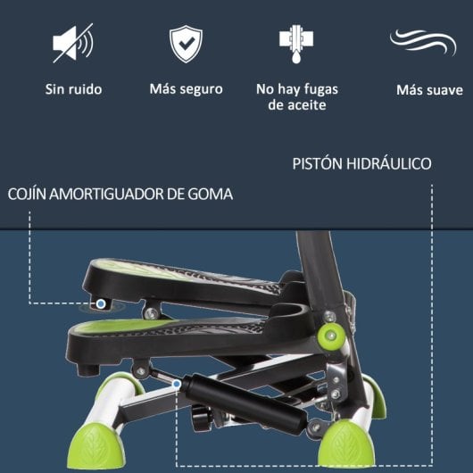 Homcom Máquina De Step Con Pantalla Lcd Manillar 55x44x108 Cm Gris