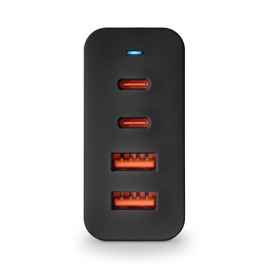 NGS BUD 100W Cargador de Pared con 2x Salidas USB-C (PD y PPS) y 2x Salidas USB-A QC 3.0 Negro