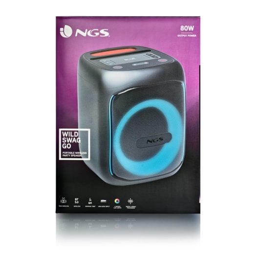 NGS Wild Swag Go Tragbarer Bluetooth-Lautsprecher 80 W Schwarz