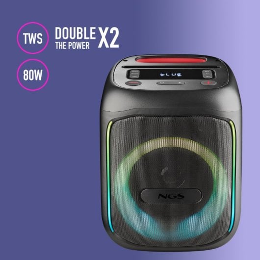 NGS Wild Swag Go Tragbarer Bluetooth-Lautsprecher 80 W Schwarz
