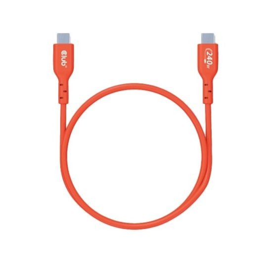 Cable Club 3D USB-C 240W 1m USB-IF Certificado Datos 480Mb Naranja
