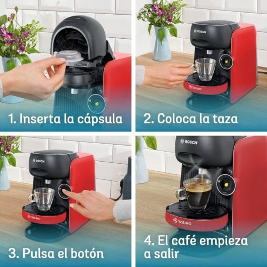 Cafetera de Cápsulas Bosch Tassimo Finesse TAS16B3 1400W Automática Rojo