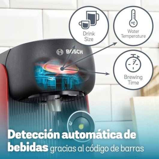 Cafetera de Cápsulas Bosch Tassimo Finesse TAS16B3 1400W Automática Rojo