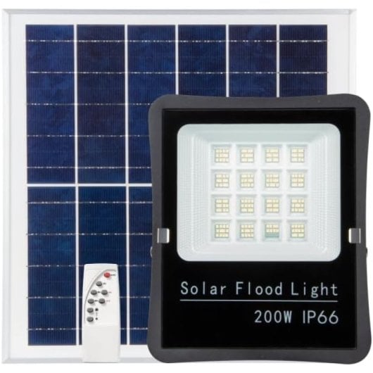 Proyector LED JANDEI Solar 200W 2000lm Batería 15000mAh IP67 Panel 35x35cm Mando