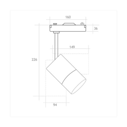 Foco COB LED 30W Blanco JANDEI para Carril Monofásico 220V Montaje Flexible