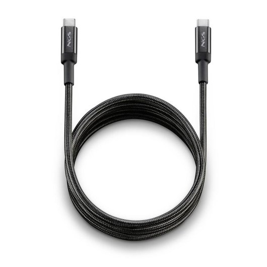 Cable USB-C a USB-C NGS KNOT 65W-2 2 metros Negro