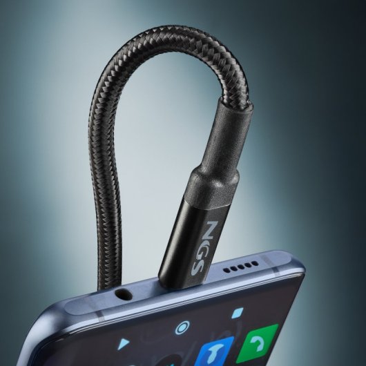 NGS KNOT 65W-2 Cable USB USB-C 2 m Negro