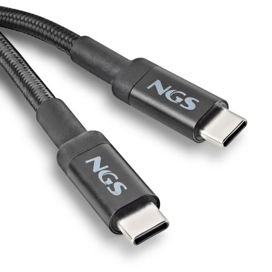 Cable USB-C a USB-C NGS KNOT 65W-2 2 metros Negro