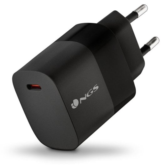 NGS BUD 20W Cargador Universal USB-C Carga Rápida Negro