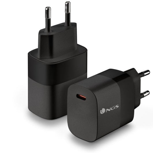 NGS BUD 20W Cargador Universal USB-C Carga Rápida Negro