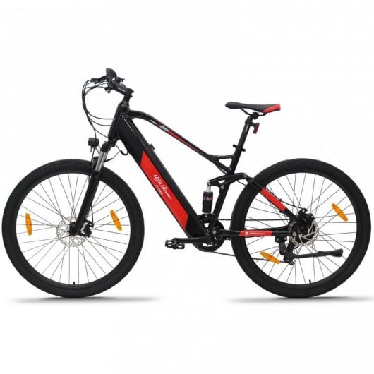 Bicicleta eléctrica Alfa Romeo Racing Full 29? aluminio, Shimano 7V, suspensión integral, luces LED