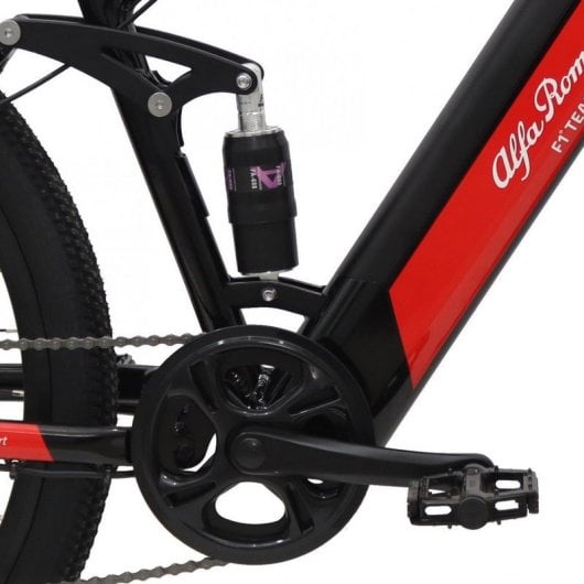 Bicicleta eléctrica Alfa Romeo Racing Full 29? aluminio, Shimano 7V, suspensión integral, luces LED