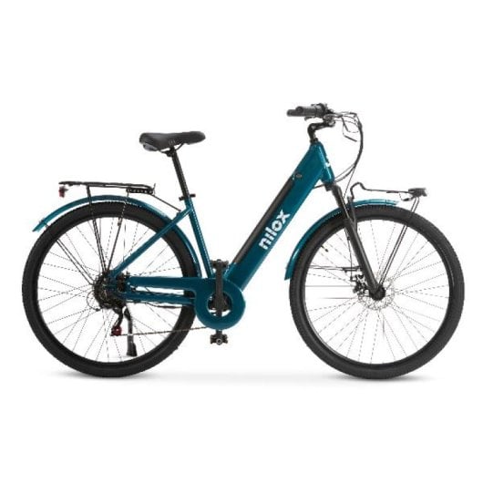 Bicicleta eléctrica Nilox E-Bike Verde 250W 80km LCD batería litio 28" Shimano