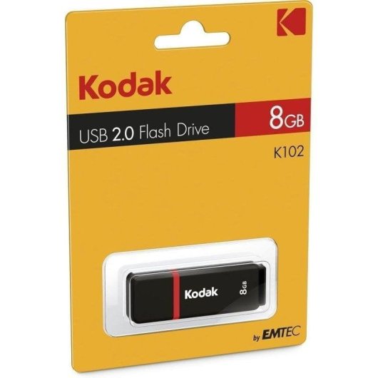 Memoria USB Kodak Classic K102 8GB USB 2.0 Compacta Negra Alta Fiabilidad