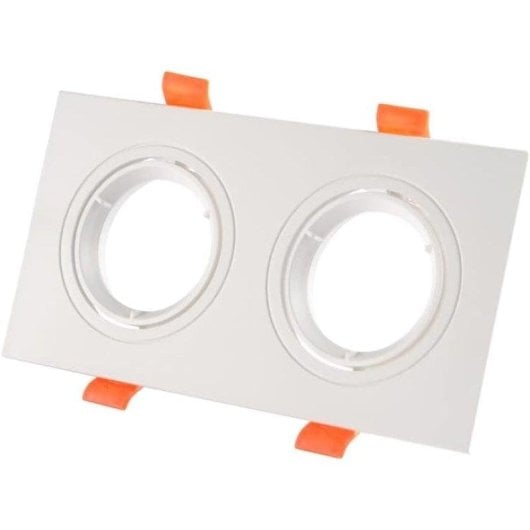 Aro empotrado retangular JANDEI basculante branco policarbonato GU10 MR16 frontal