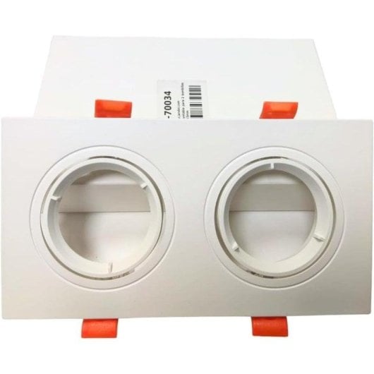 Aro empotrado retangular JANDEI basculante branco policarbonato GU10 MR16 frontal