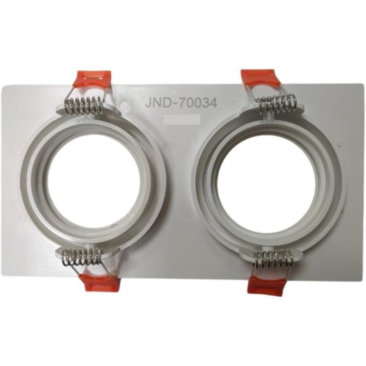 Aro empotrable rectangular JANDEI basculante blanco policarbonato GU10/MR16 frontal