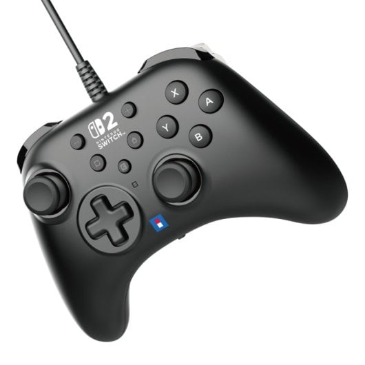 Hori Nintendo Switch 2 USB-Gamepad mit Kabel, schwarze programmierbare Tasten