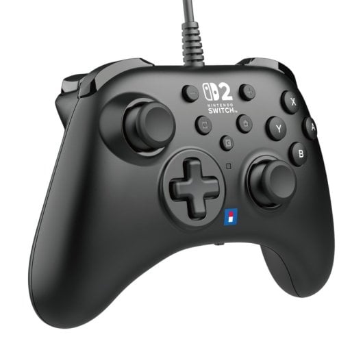 Hori Nintendo Switch 2 USB-Gamepad mit Kabel, schwarze programmierbare Tasten