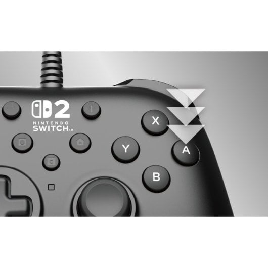 Hori Nintendo Switch 2 USB-Gamepad mit Kabel, schwarze programmierbare Tasten