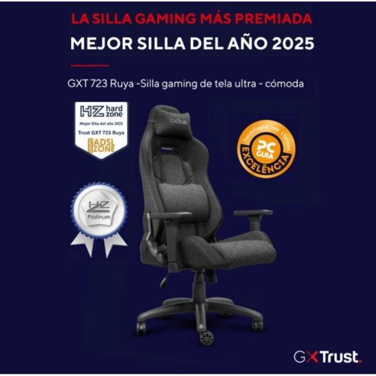 Chaise gaming Trust GXT 723 Ruya tissu gris ergonomique 3D 150 kg