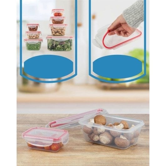 Recipiente de armazenamento Classbach C-FHD4009K 14 peças Click & Safe empilhável