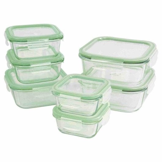 Recipiente de armazenamento Classbach C-FHD4010G vidro Click & Safe 7 peças