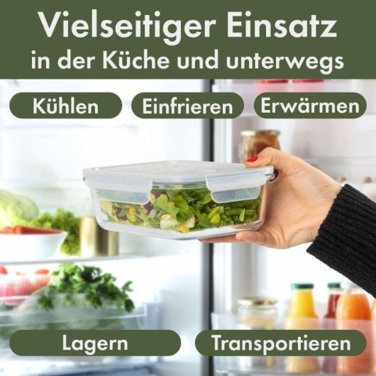 Recipiente de conservação Classbach C-FHD4020G Vidro 3x1040ml Tampa Silicone