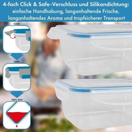 Recipiente Classbach C-fhd4023k Hermético 1000 ml Click & Safe 6 Unidades