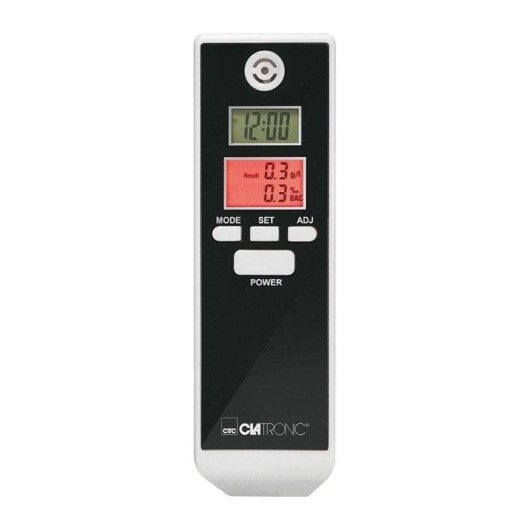 Alcootest Clatronic AT 3605 Portable LCD Double Écran Alarme Blanc/Noir