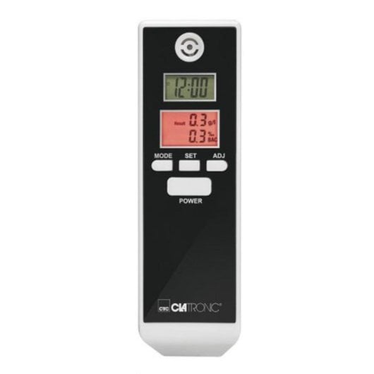 Alcootest Clatronic AT 3605 Portable LCD Double Écran Alarme Blanc/Noir