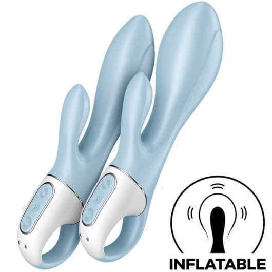Satisfyer Air Pump Bunny 1 Wiederaufladbarer aufblasbarer Vibrator mit 12 Modi, sicheres Silikon