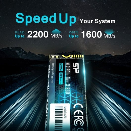 Silicon Power P34A60 1TB SSD PCIe Gen3x4 2200MB/s M.2 + ECC und SLC Cache