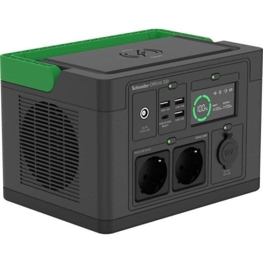 Station d’énergie APC PPS330-GR 332Wh 2 AC 3 USB-A 1 USB-C Batterie Li-ion Écran LCD Recharge solaire