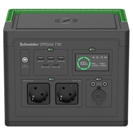 Station d’energie APC PPS730-GR 738Wh 2 ports AC 2 ports DC 5 ports USB Batterie Li-ion Écran LCD Chargeur sans fil Solaire compatible