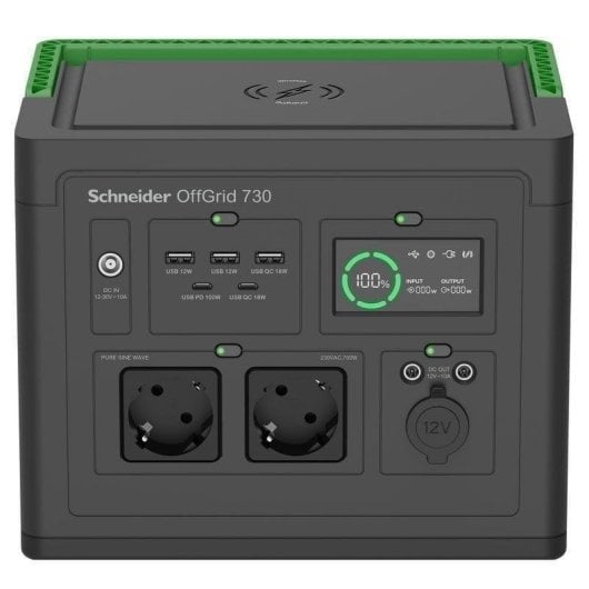Station d’energie APC PPS730-GR 738Wh 2 ports AC 2 ports DC 5 ports USB Batterie Li-ion Écran LCD Chargeur sans fil Solaire compatible