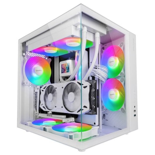 Mars Gaming MCV-ONE Caja Gaming ATX Doble Cristal Templado Ventilador Trasero FRGB 12cm Blanco