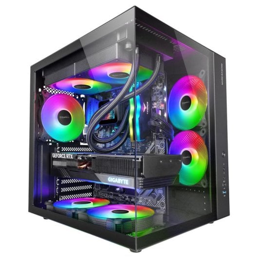 Mars Gaming MCV-ONE Caixa Gaming ATX FRGB com Duplo Vidro Temperado e Ventoinha Traseira 12cm Preto