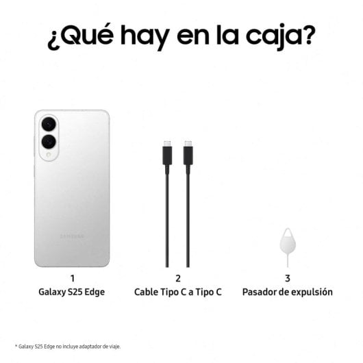 Telemóvel Samsung Galaxy S25 Edge 5G Ultrafino com Galaxy AI 6.7" 256GB Prata Titânio Versão Importada