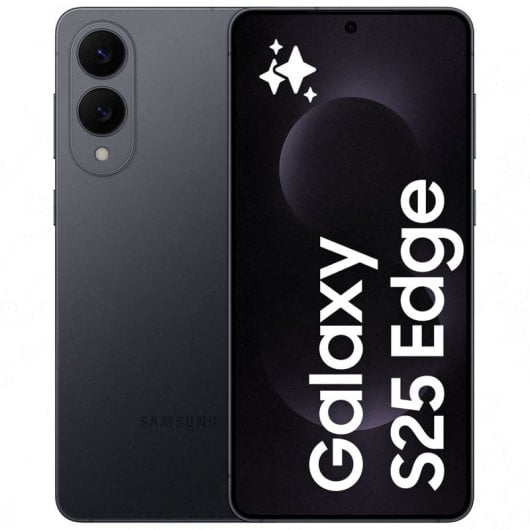Samsung Galaxy S25 Edge 5G Móvil Ultrafino con Galaxy AI 6.7" 512GB Titanio Negro Versión Importada