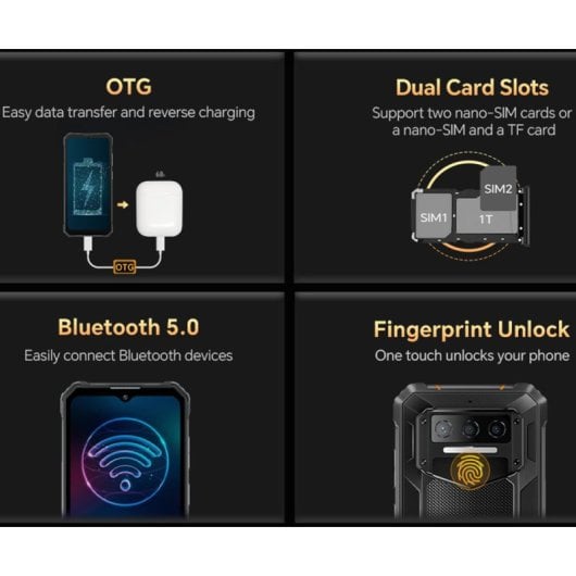 Oukitel WP23 Plus 24 Go RAM 256 Go Batterie 10600 mAh Résistant Double SIM NFC