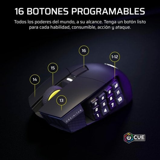 Mouse wireless Corsair 33000 DPI 16 pulsanti cursore RGB batteria 150h