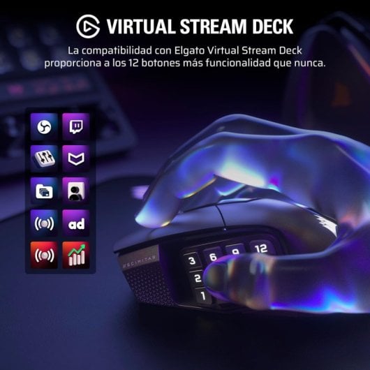 Mouse wireless Corsair 33000 DPI 16 pulsanti cursore RGB batteria 150h