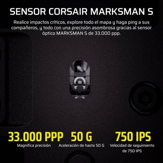 Mouse wireless Corsair 33000 DPI 16 pulsanti cursore RGB batteria 150h