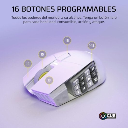 Corsair Scimitar Elite Wireless SE Rato Gaming Sem Fios RGB 33000 DPI com 16 Botões e Key Slider Branco