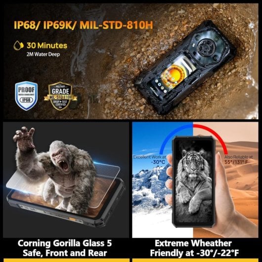 Ulefone Armor 30 Pro 32GB RAM Doble Pantalla 12800mAh 5G IP68 IP69K MIL-STD-810H